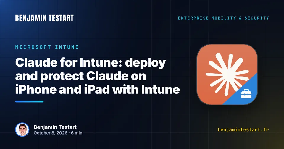 Claude for Intune protected by a Microsoft Intune app protection policy on iPhone