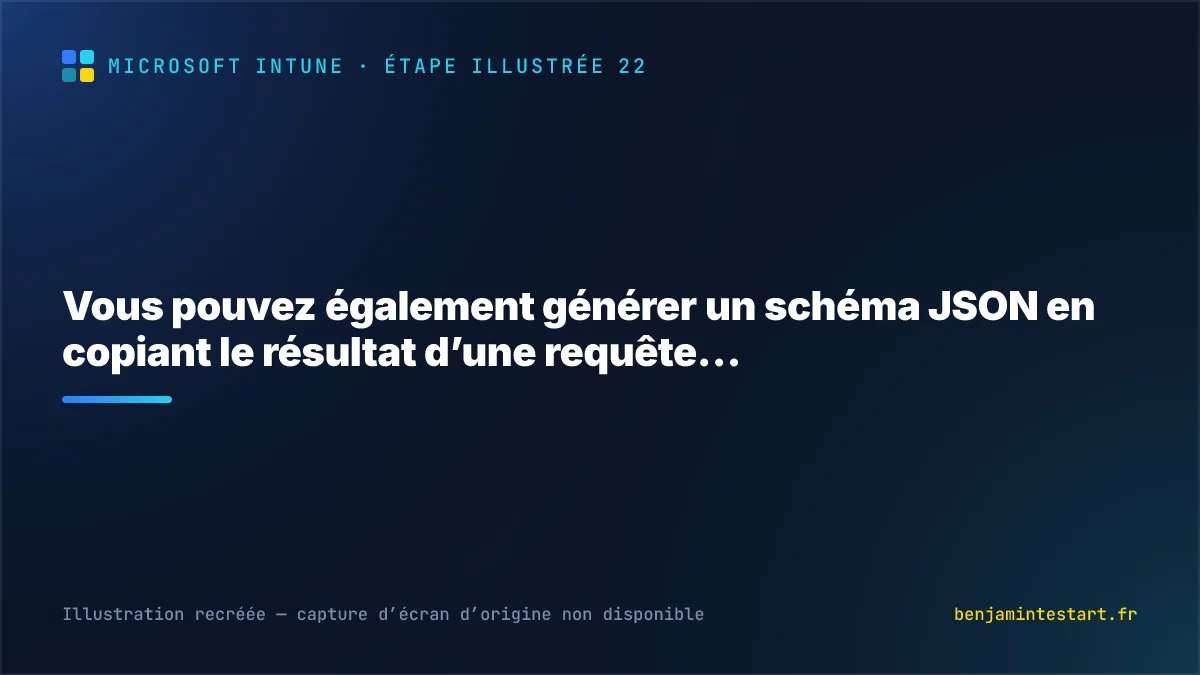 Vous pouvez également générer un schéma JSON en copiant le résultat d’une requête…