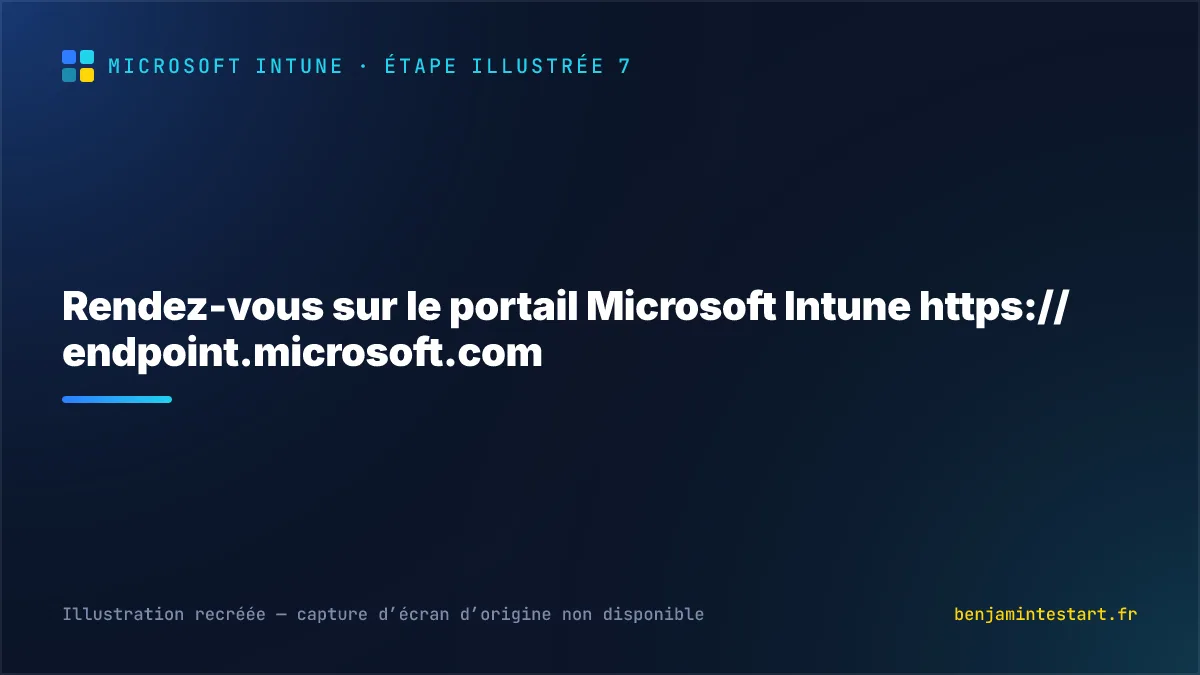 Rendez-vous sur le portail Microsoft Intune https://endpoint.microsoft.com