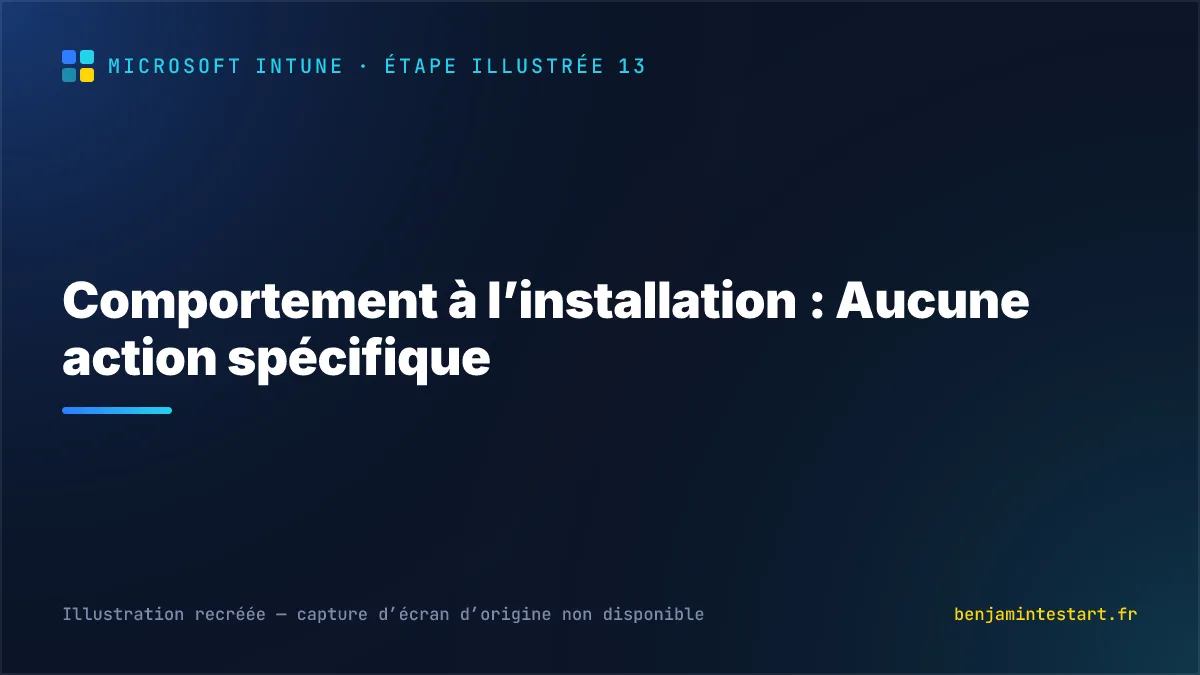 Comportement à l’installation : Aucune action spécifique