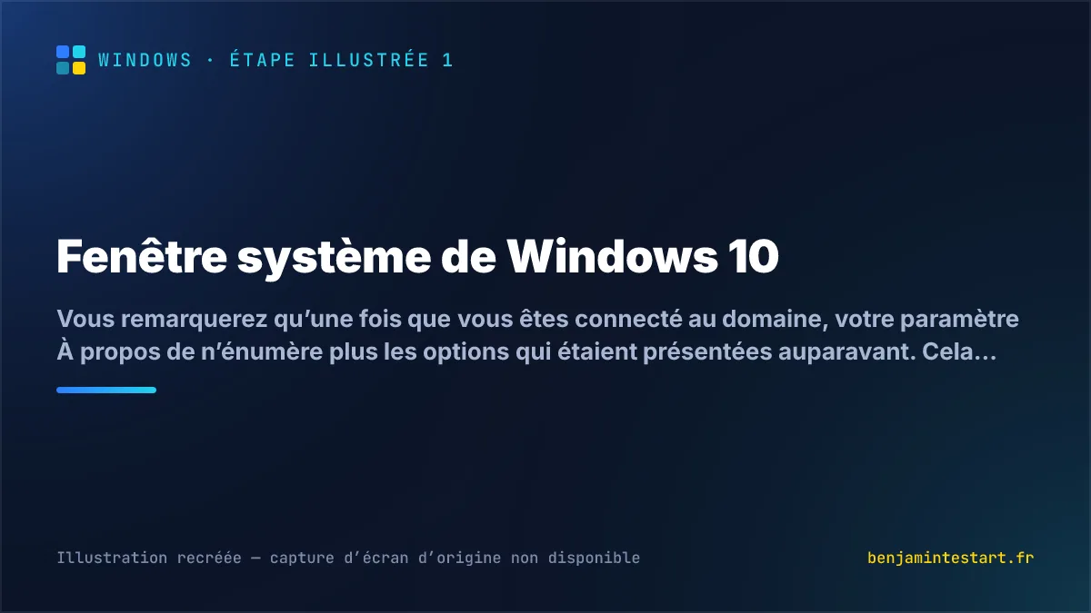 Fenêtre système de Windows 10